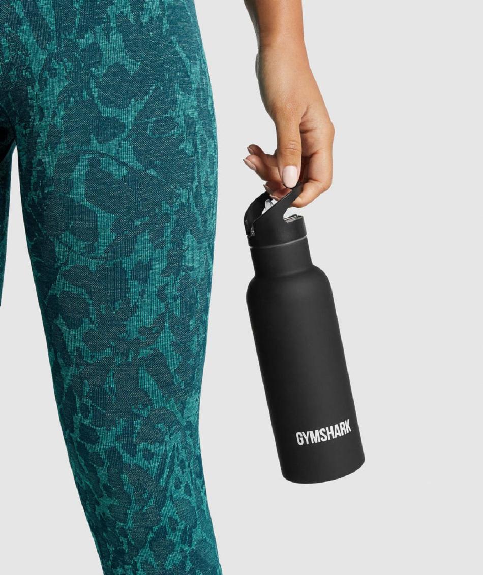 Gymshark Flip Straw Water Ženske Boce s vodom Crne | HR 4147MQZ